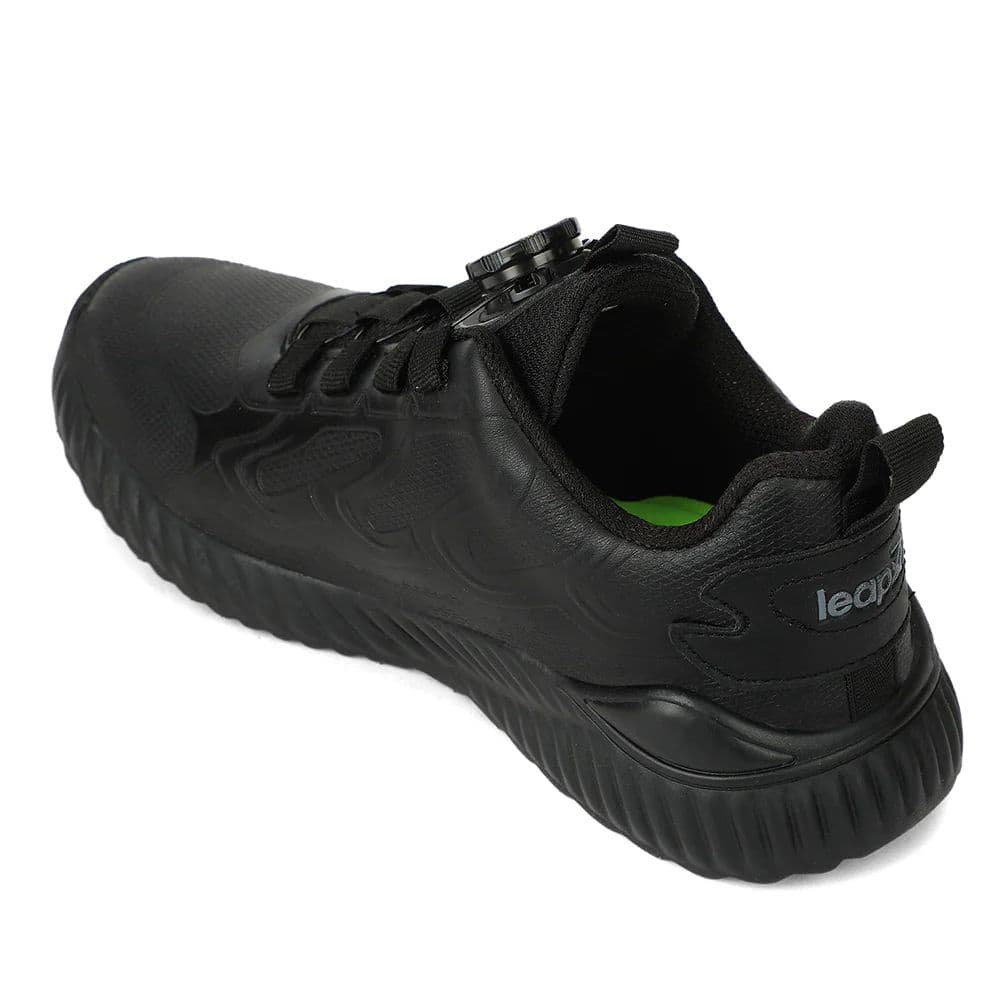 LEAP7X Black School Non Lacing Walking Shoes for Kids NITKID-20E by Liberty — photo 5