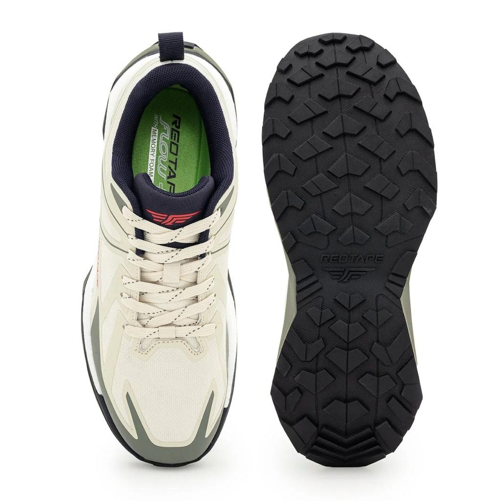 Athleisure Sports Shoes for Men in Off White and Olive | Low-Cut Shoes. — photo 5