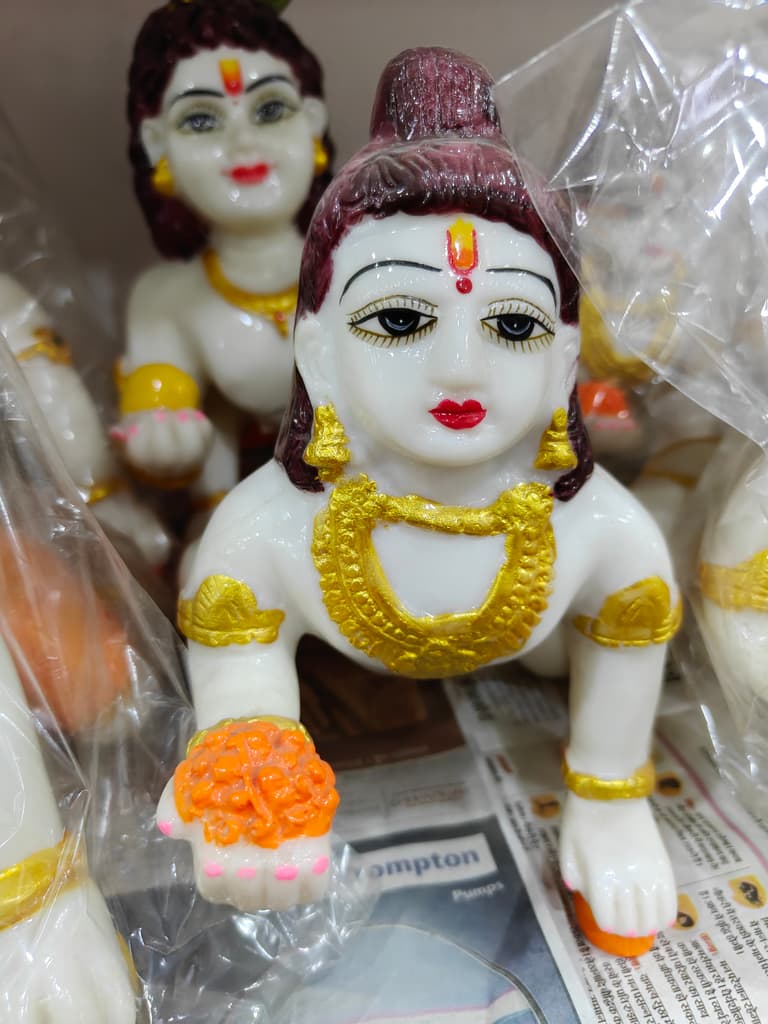 Gold Statue of Hindu Deity | Bronze | Religious Artifact | Yellow
