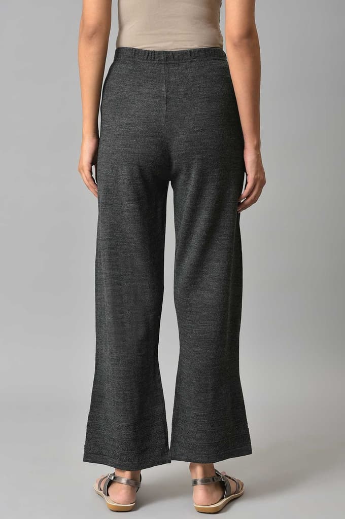 Grey Geometric Straight Fit Palazzo With Elasticated Waist — photo 2