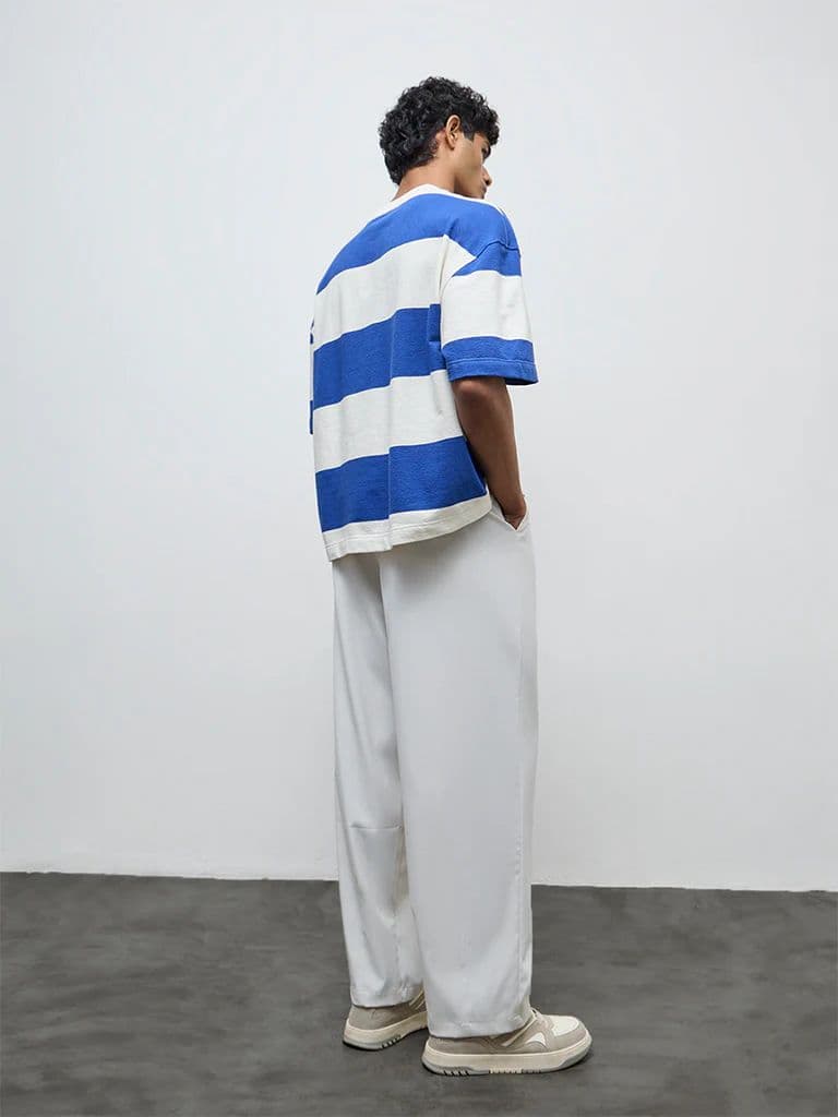 Nuon Ivory Solid Relaxed-Fit Mid-Rise Trousers — photo 4