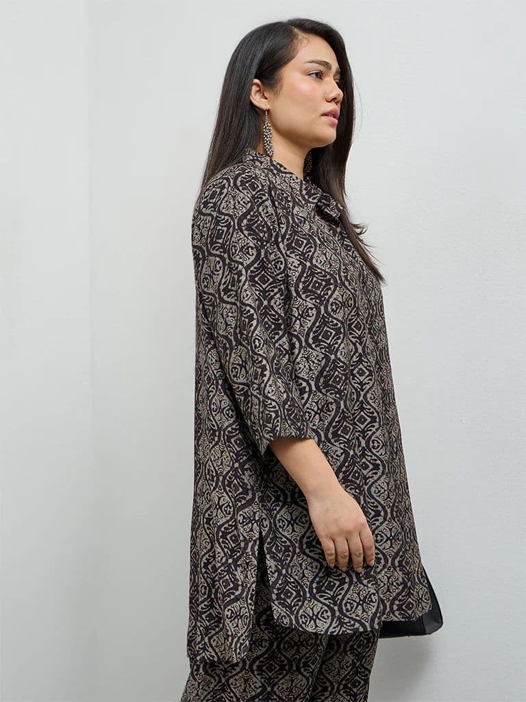 Diza Black Argyle Printed Tunic — photo 2