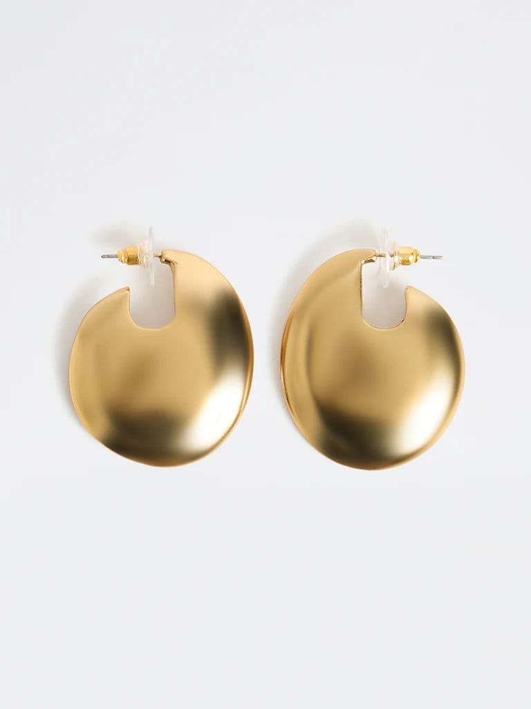 Westside Accessories Gold Puff Earrings