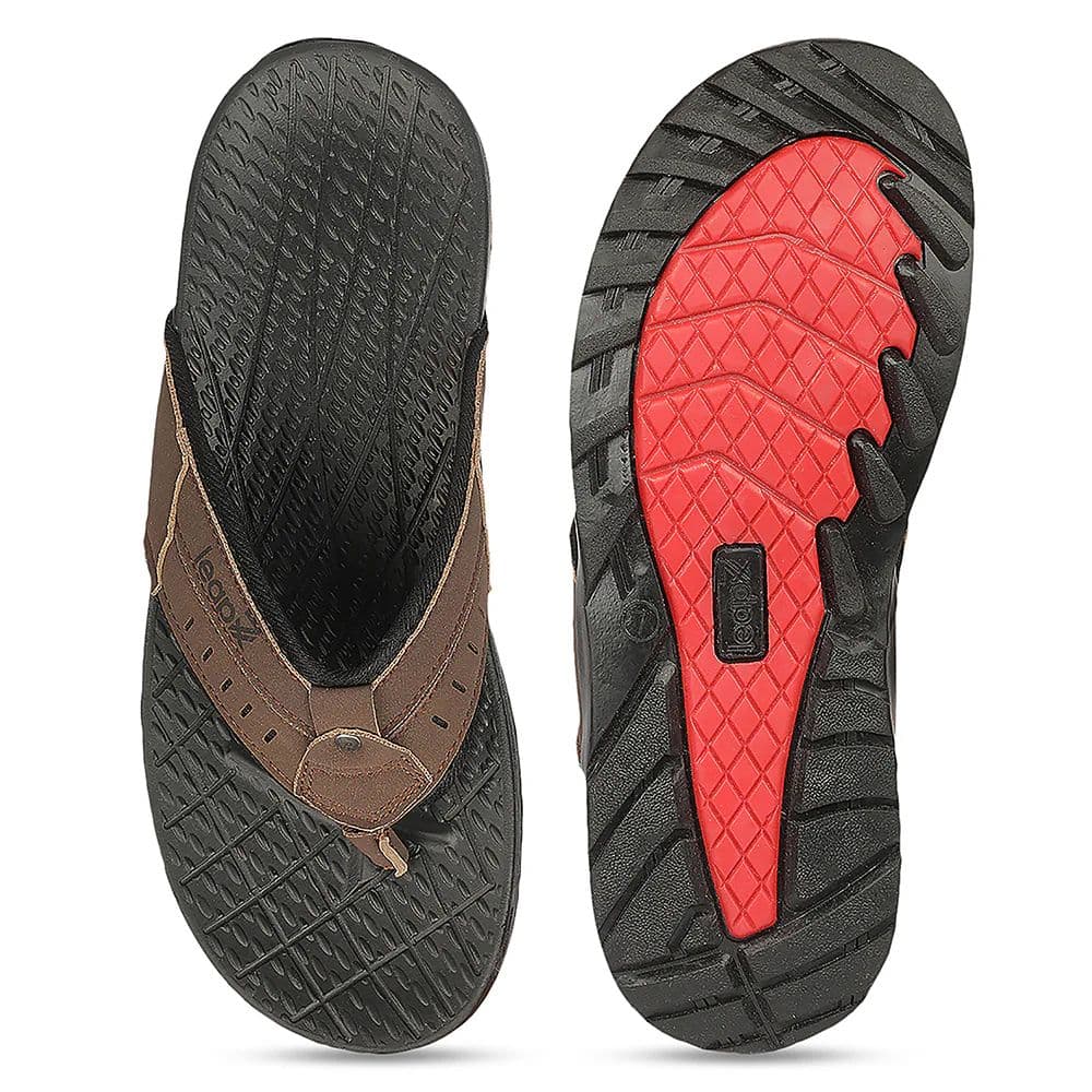 Leap7X VELOCITY-1 EVA Brown Casual Slippers for Men by Liberty — photo 4
