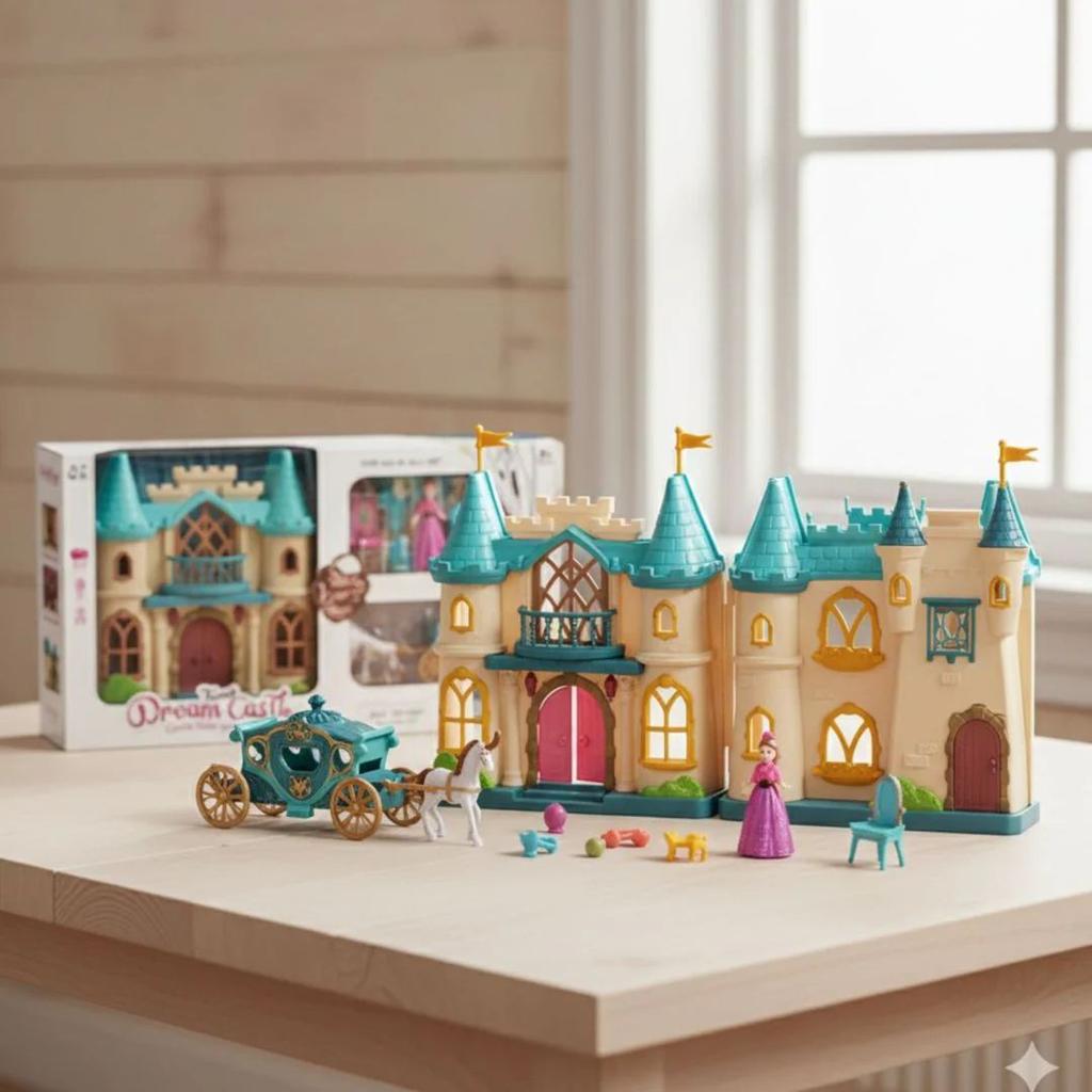 Dream Castle Doll House Play Set With Accessories