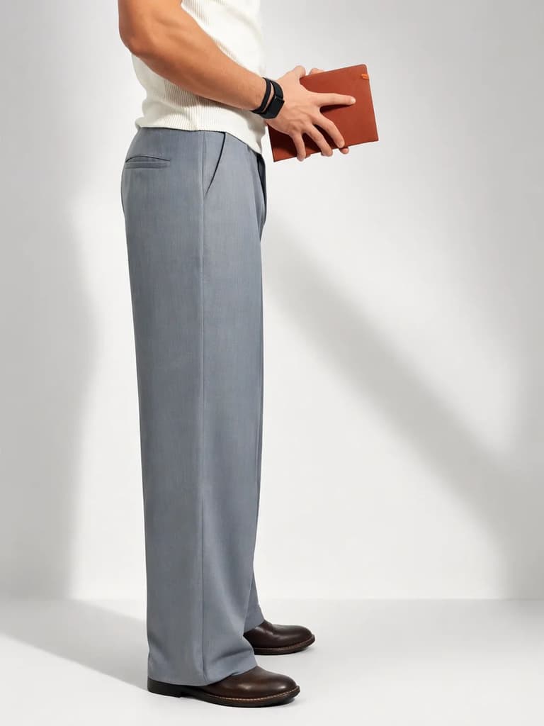 High Profile Pleat Straight Leg Trousers — photo 2