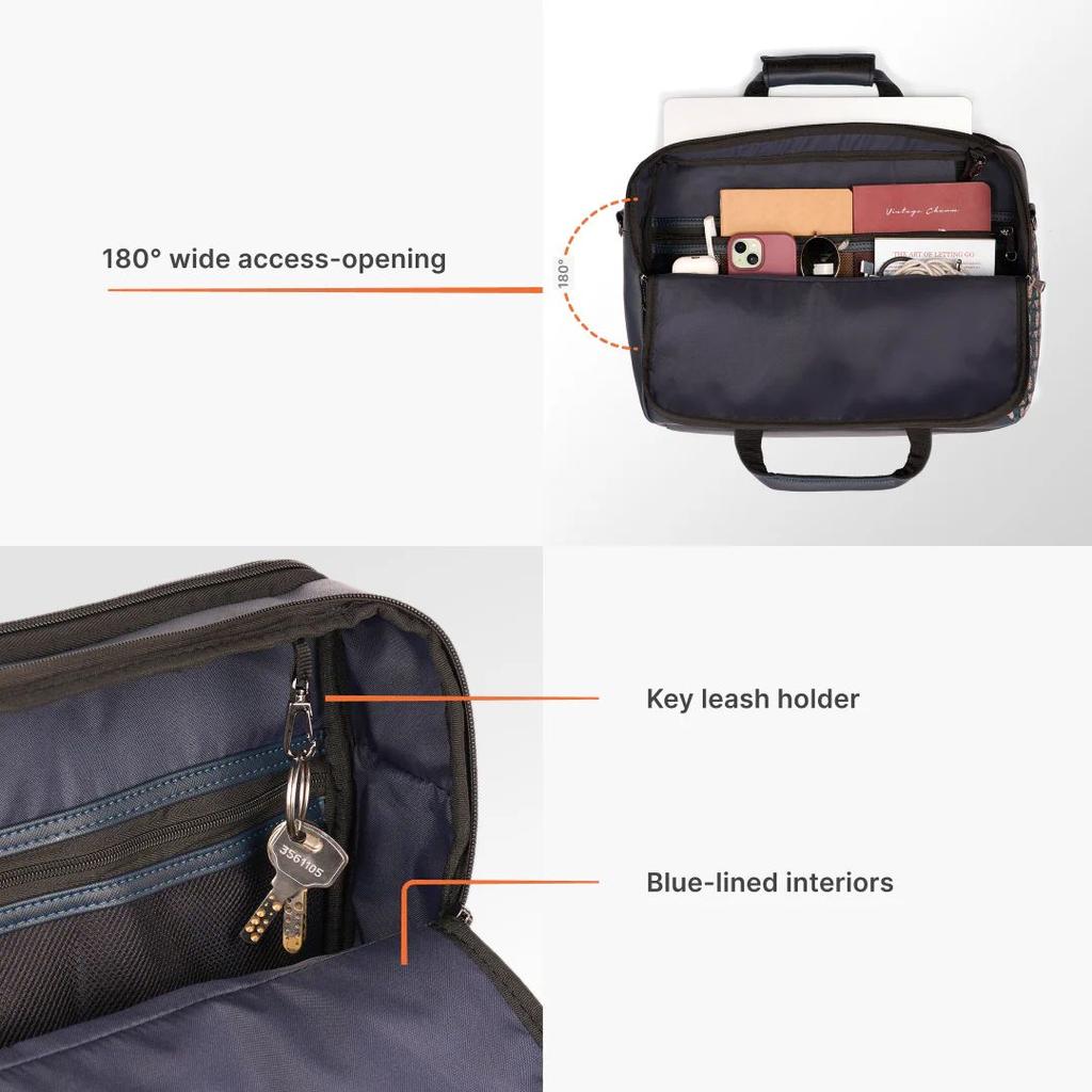 Madras Monochrome Office Laptop Bag (Blue) — photo 8