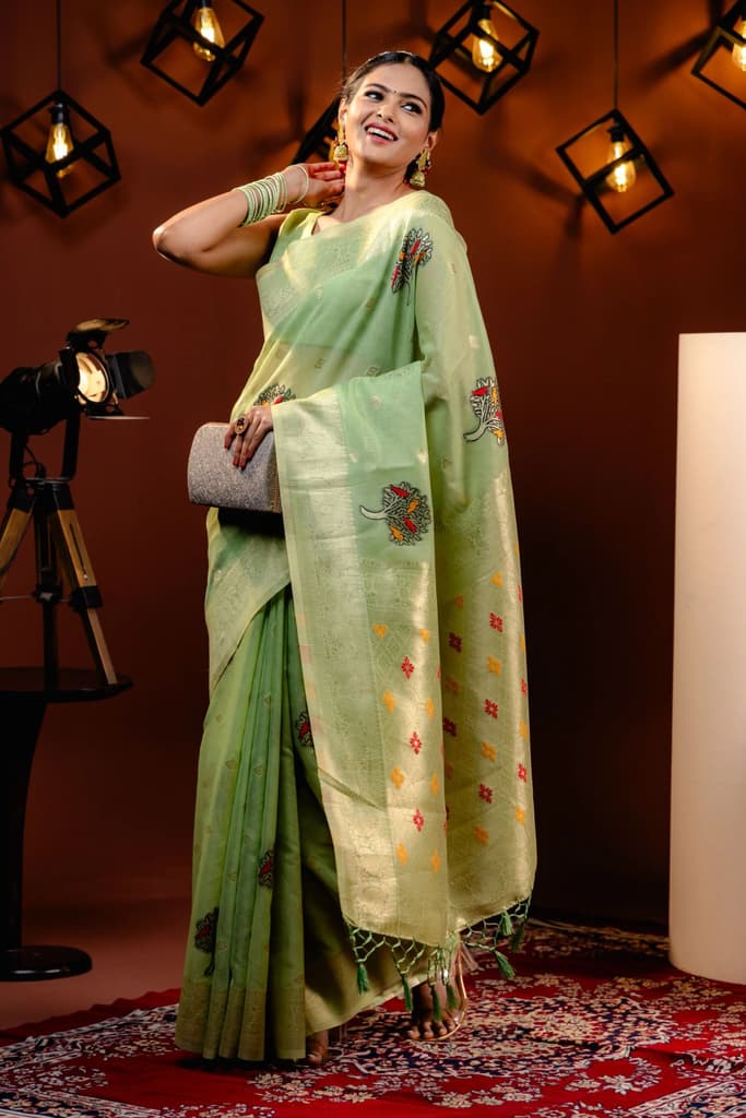 Mimosa Women's Woven Design Banarasi Style Art Silk Saree With Blouse Piece : SA00001740PSFREE — photo 2