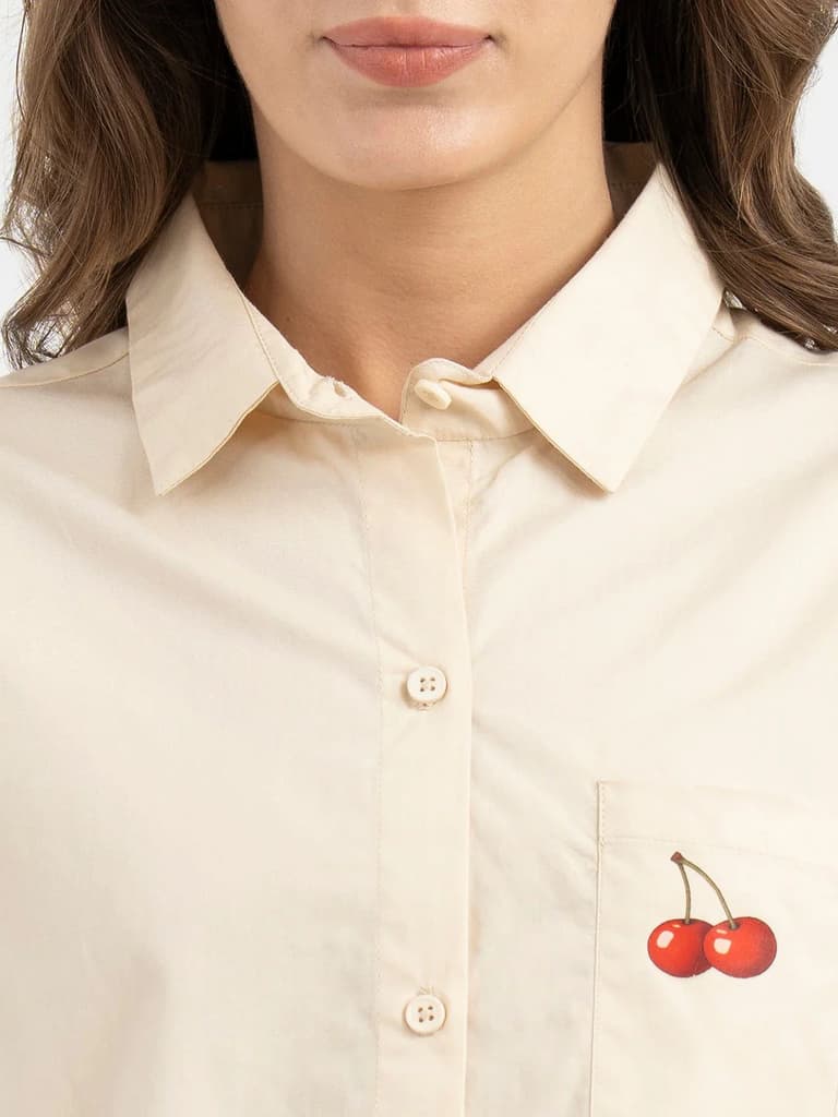 Shirts for Women in Cream | Casual Cotton Shirt — photo 4