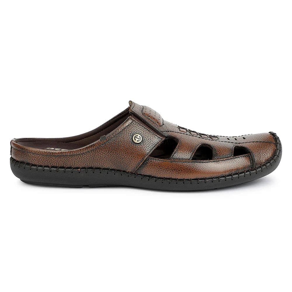 Healers Brown Casual Non Lacing Mules for Men ASL-12 by Liberty — photo 2