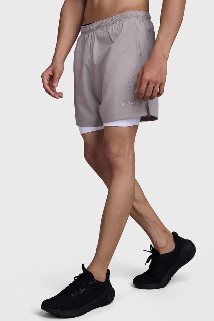 2 in 1 Laser Shorts Beige With White — photo 6