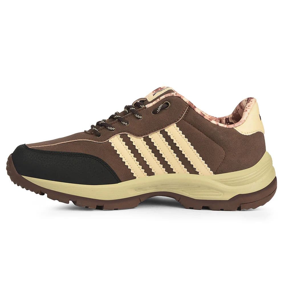 Leap7x Brown Sports Lacing Trekking Shoes For Men COLUMBO By Liberty — photo 3