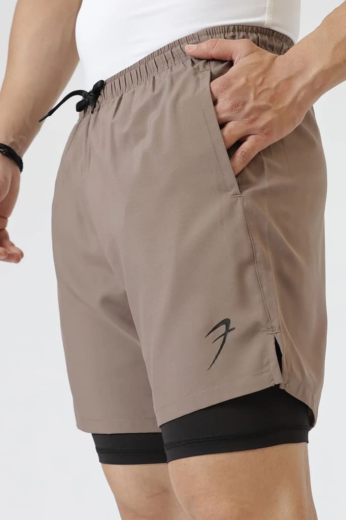 2 in 1 Compression Shorts Dusk Brown — photo 4
