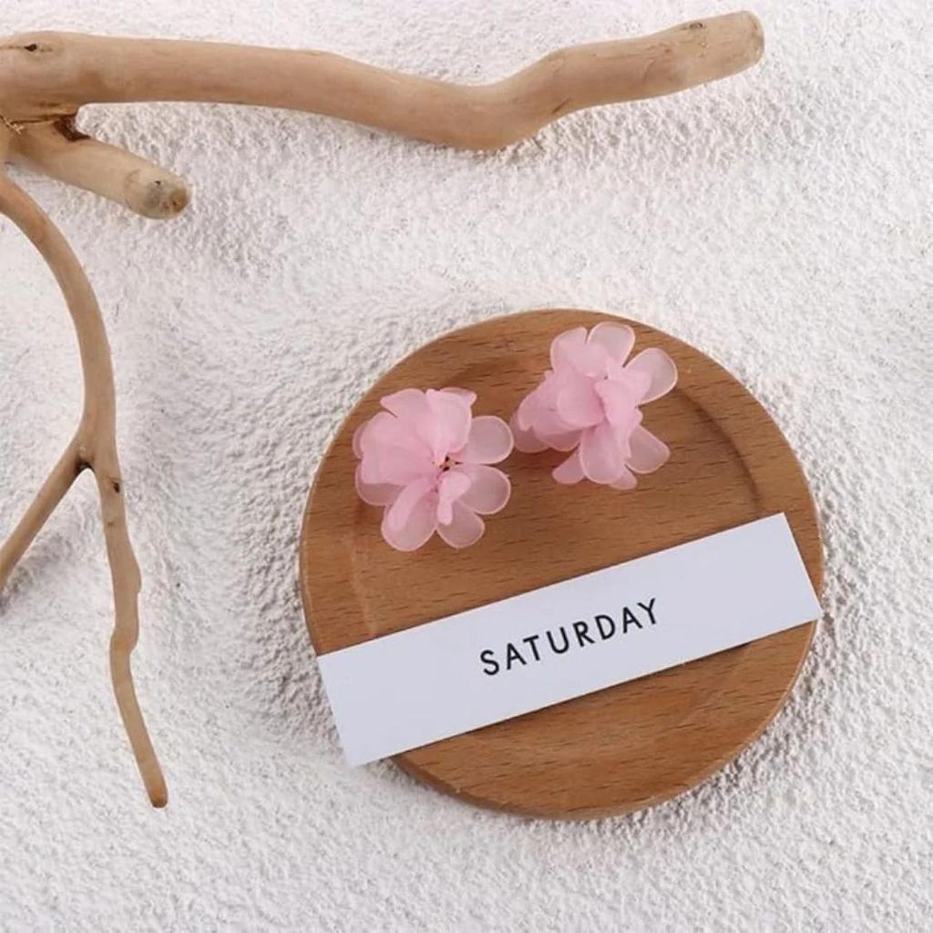 Pretty Pastel Acrylic Flower Earrings — Pink