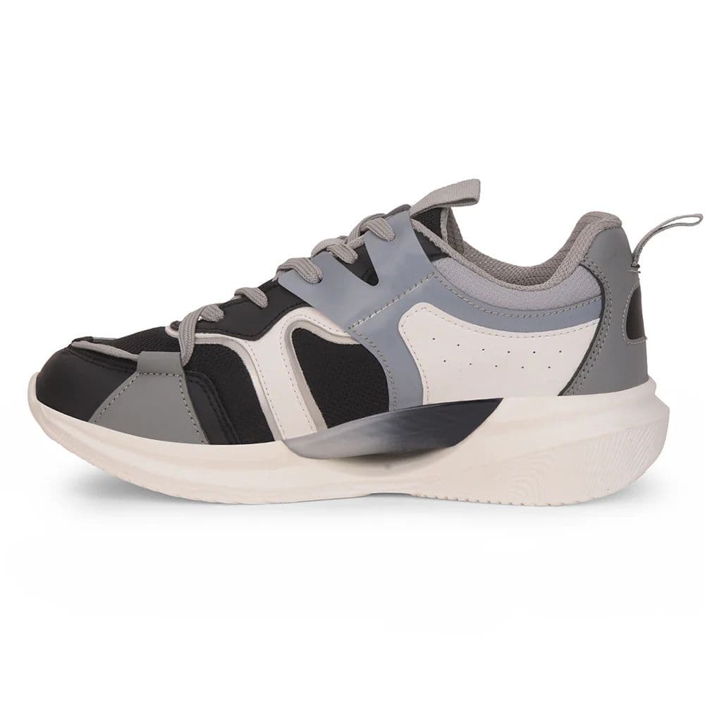 Leap7x Light Grey Sports Lacing Running Shoes For Kids GAMEON-2EL By Liberty — photo 3