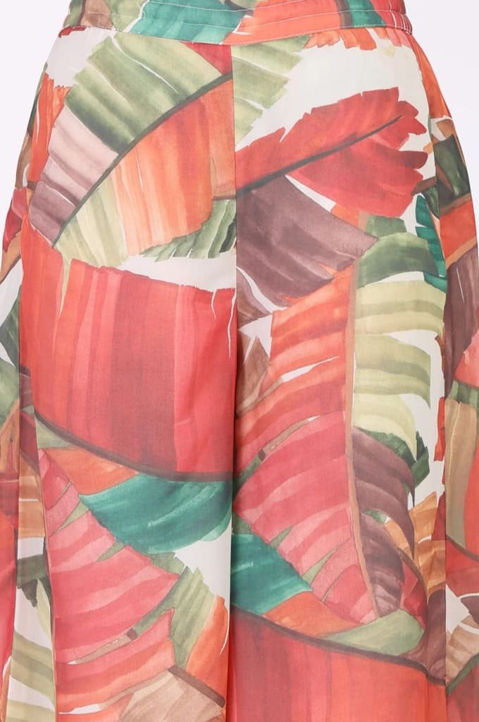 Multicolor Tropical Floral Printed Georgette Kurta with Pants Co-ord Set — photo 7