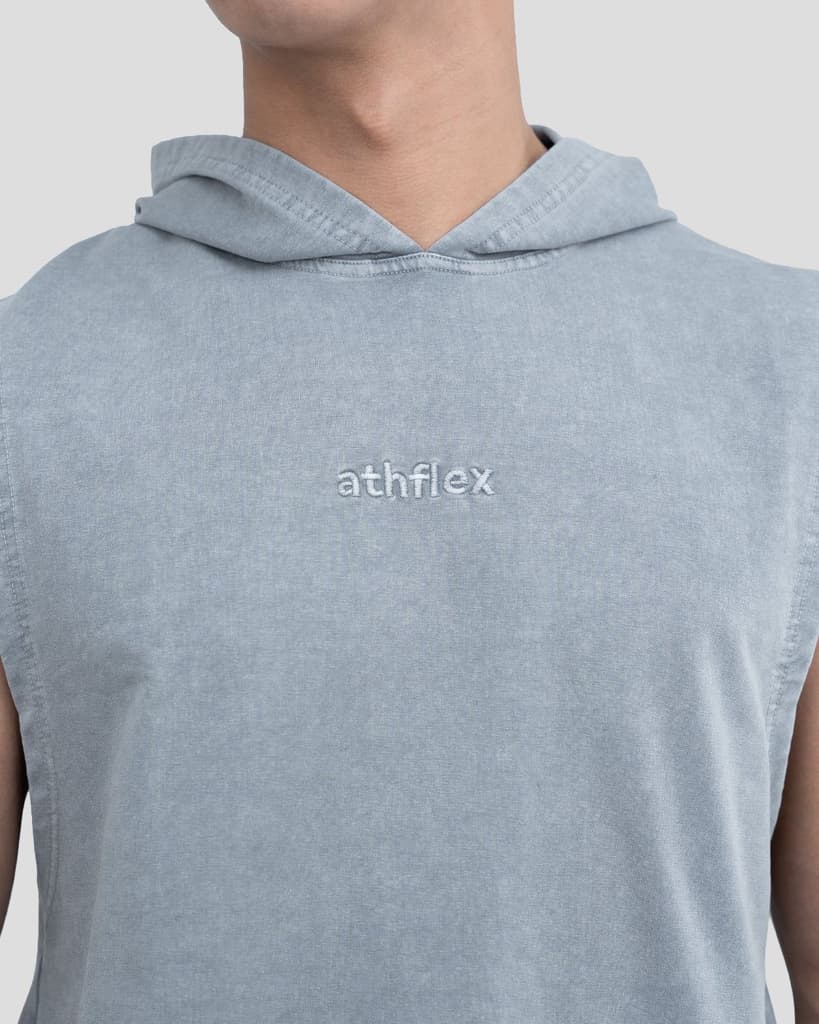 Acid Wash Sleeveless Hoodie — photo 4