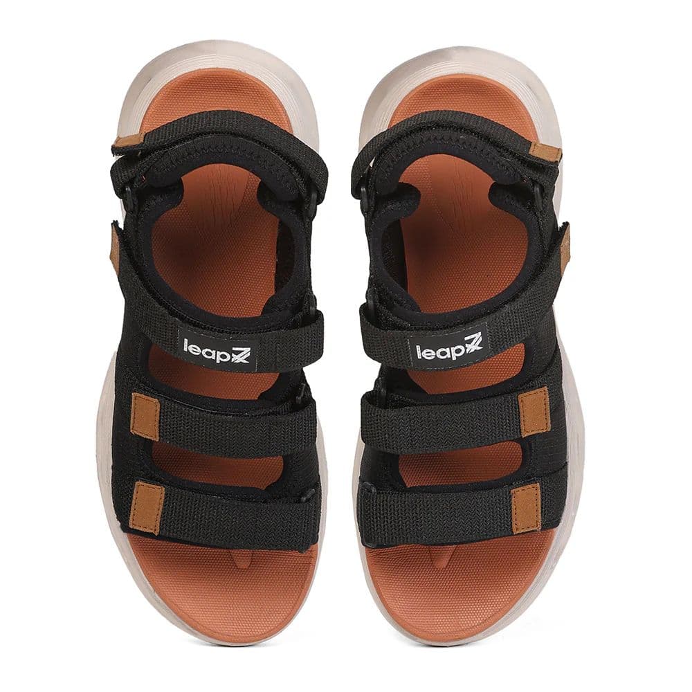 Leap7X AIRFLOW-S2 Men's Black Casual Sandals - Velcro Closure with Airflow Outsoles — photo 6