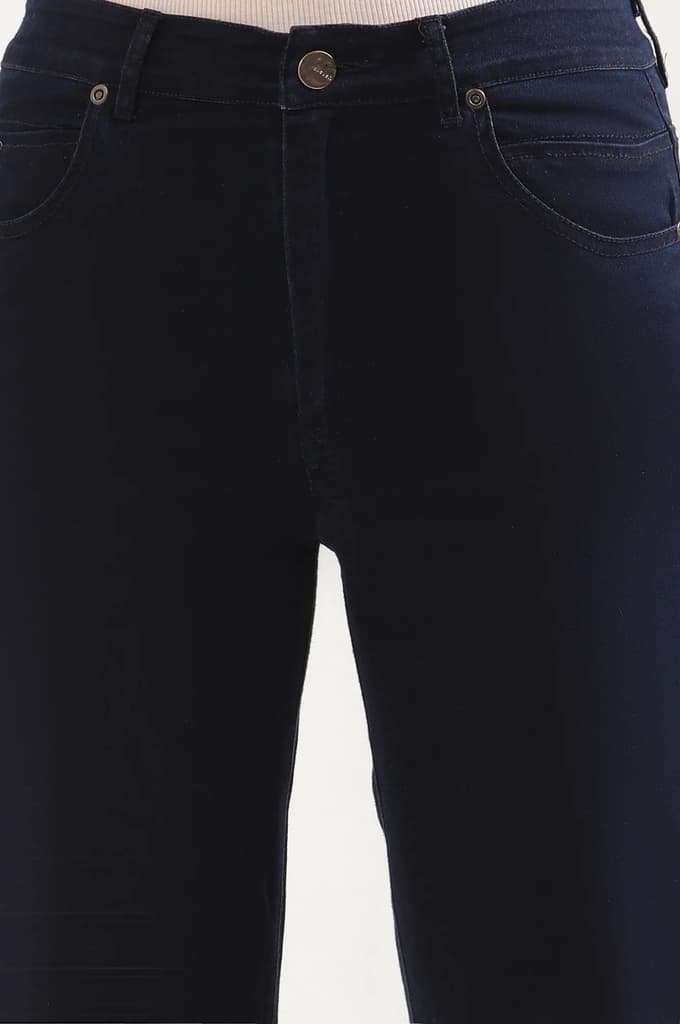 Blue Cropped Denim Straight Pants — photo 6