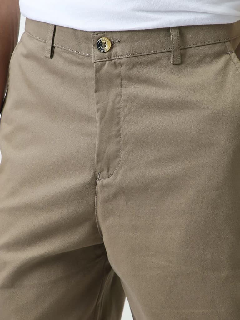 Men's Grey Loose Baggy Fit Solid Chino Trousers Non-Stretchable — photo 5
