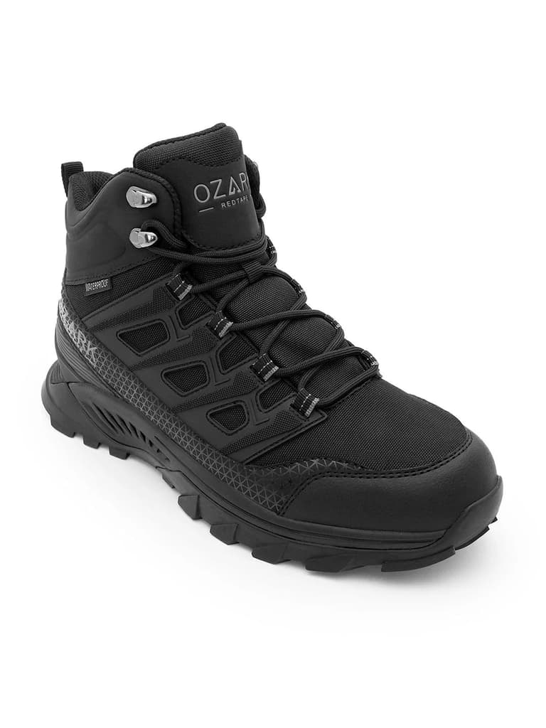 Black Trekking Shoes for Men | High-Top Outdoor — 6 / Black