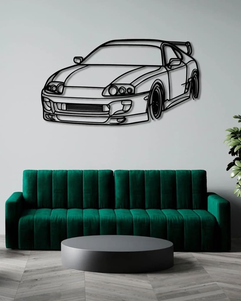 TOYOTA SUPRA MK 4 PERSPECTIVE METAL WALL ART