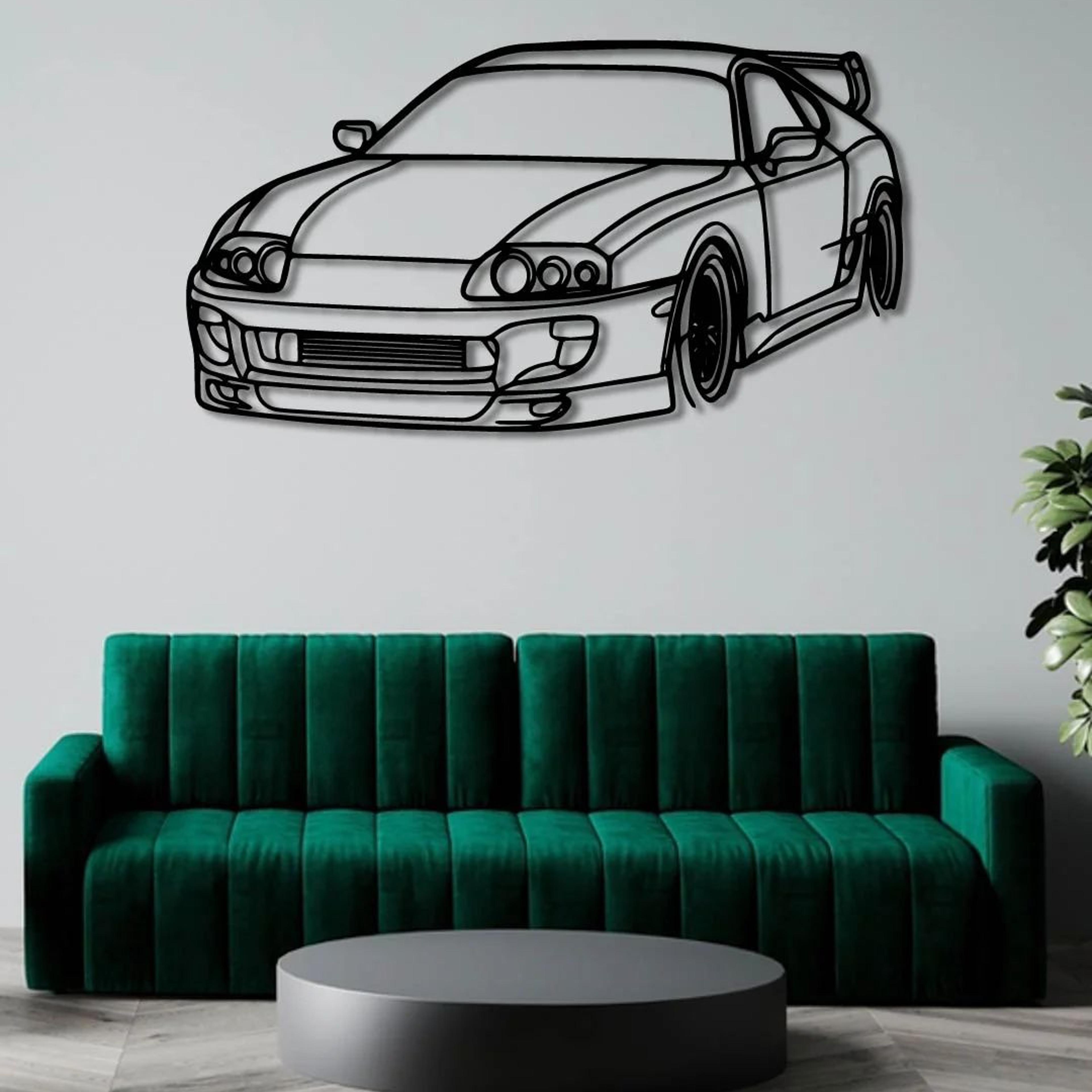 TOYOTA SUPRA MK 4 PERSPECTIVE METAL WALL ART