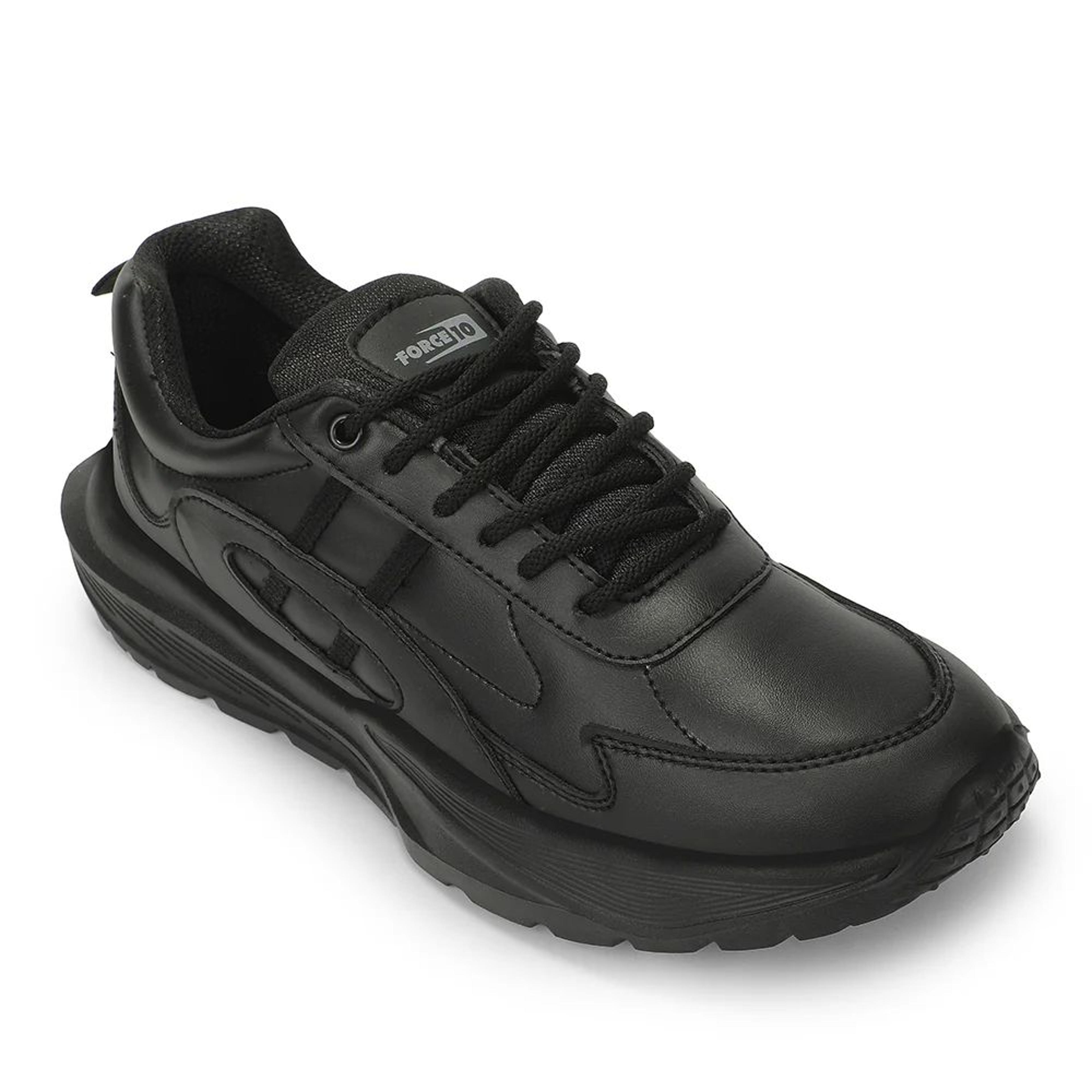 Force 10 ELITESTP-L Black School Uniform shoes for Kids by Liberty