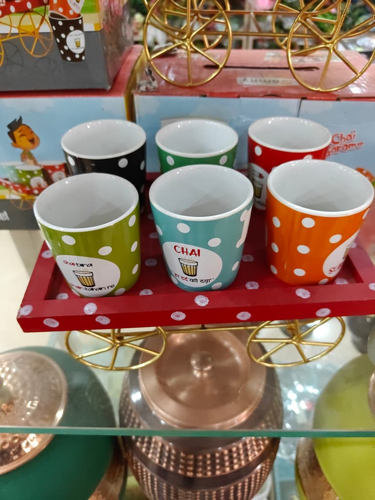 Chai Tea Cups | Ceramic | White | Gold