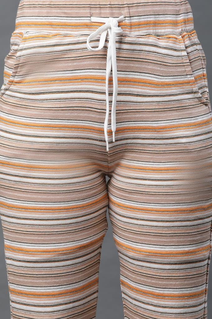 Yellow Stripe Printed Lounge Wear Pants — photo 6