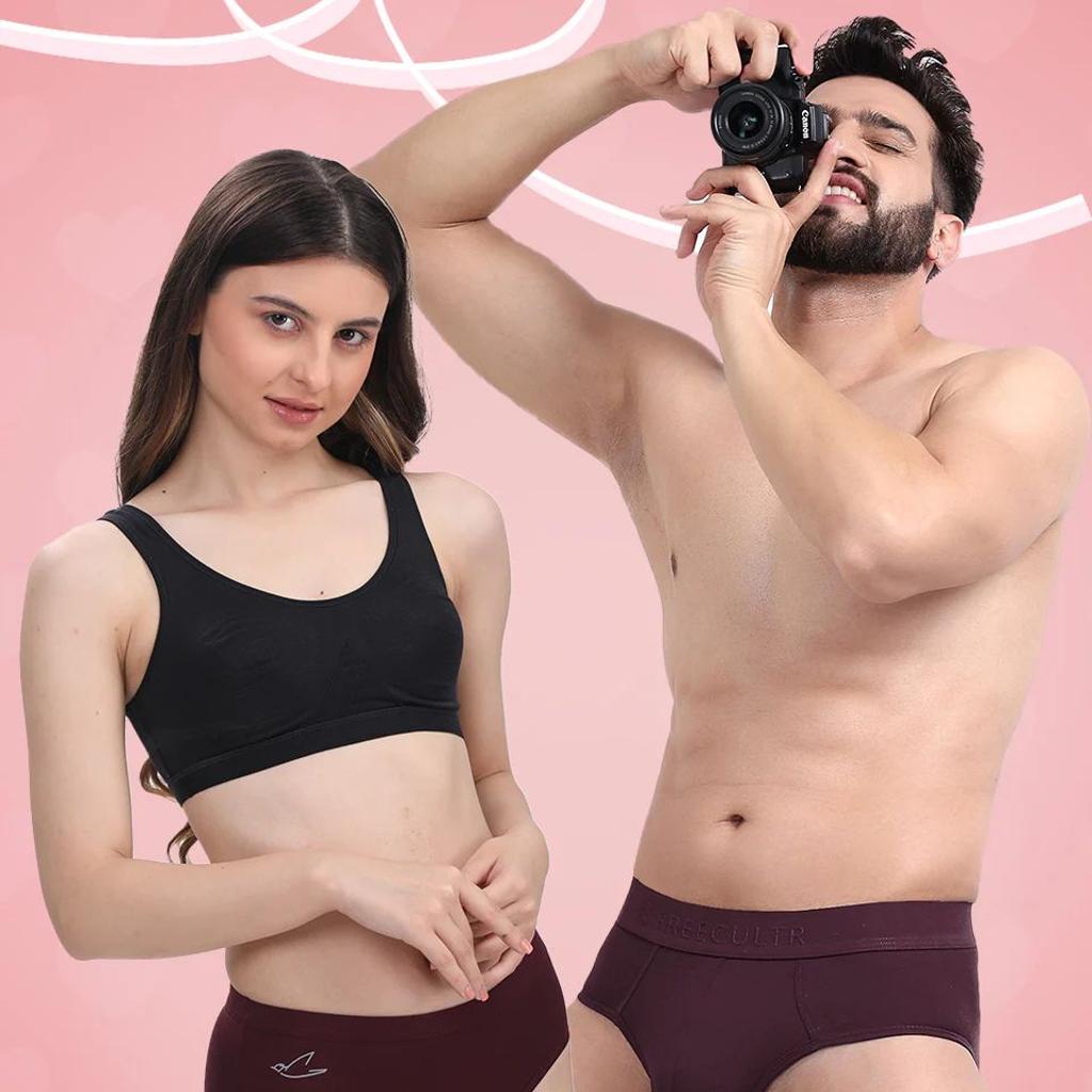 Men's Brief With Women's Hipster Panties (Pack of 2)