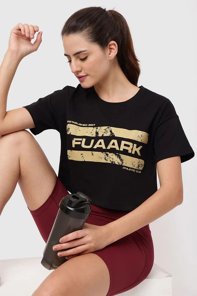 Brisk Fuaark Cotton Crop Top Black — photo 4