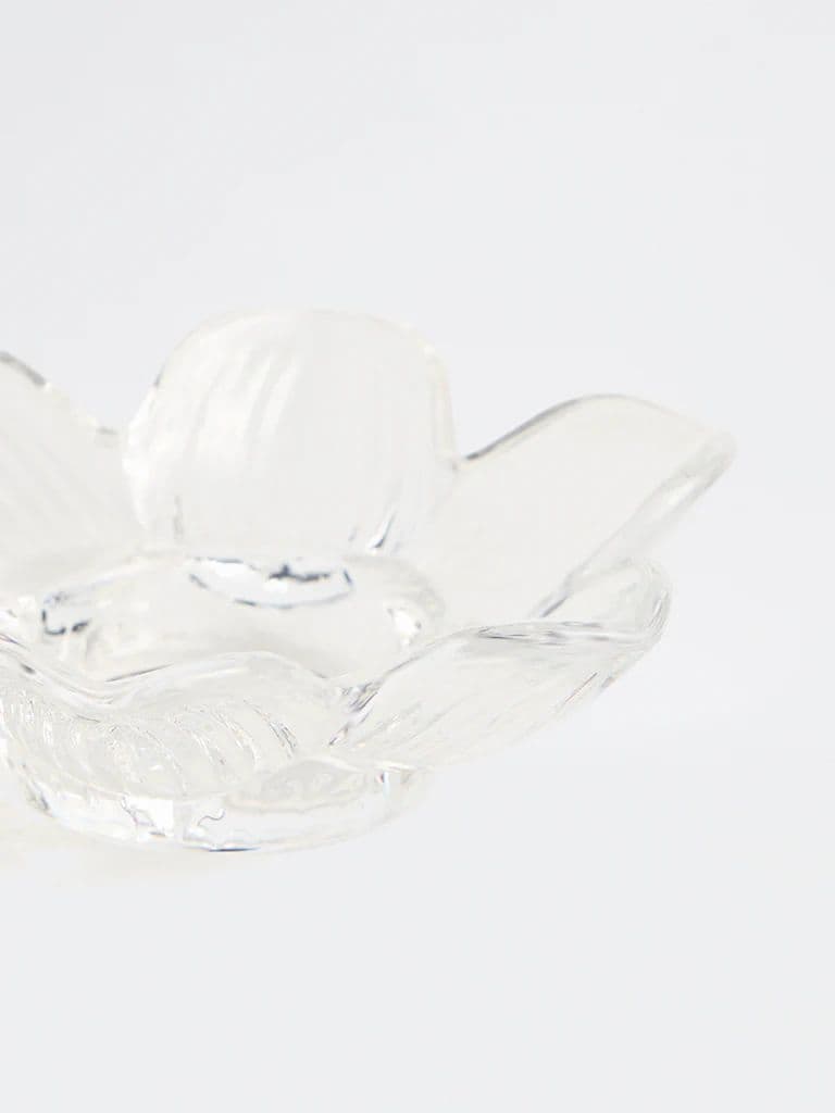 Westside Home Clear Glass Flower Tealight Candle Holder — photo 4