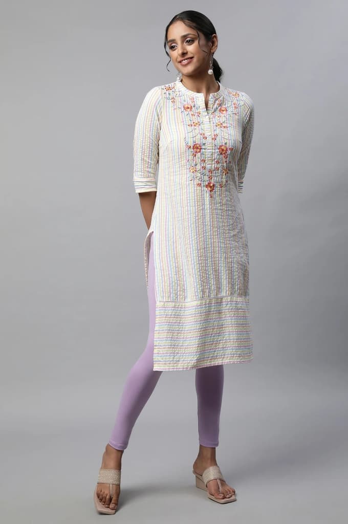 Mauve Cotton Lycra Tights — photo 5