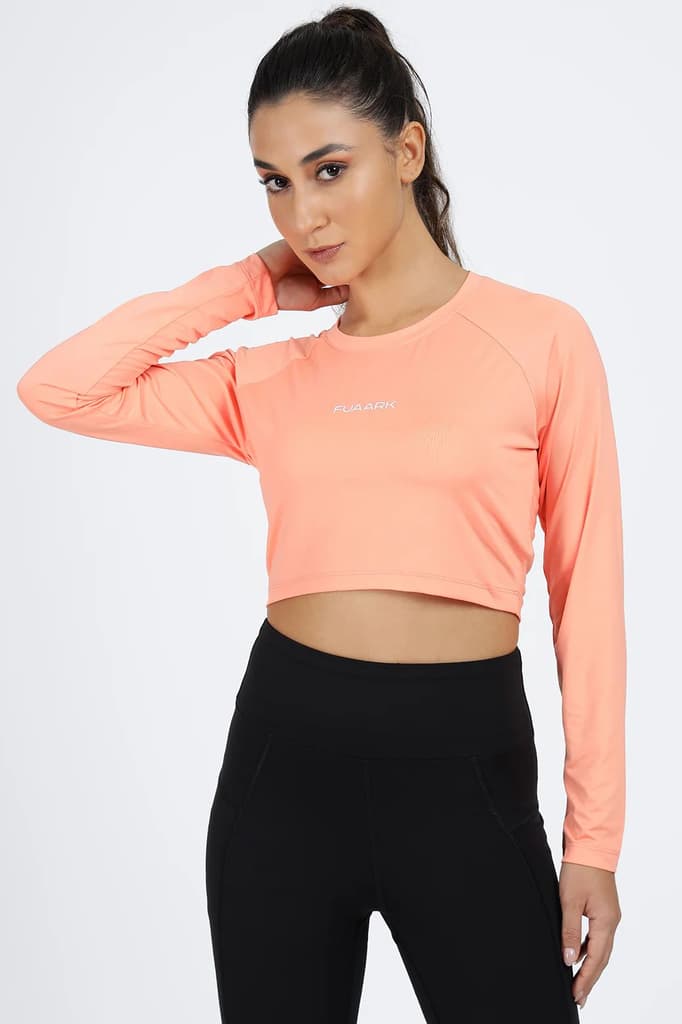 Classic Crop Top T-shirt Peach — XS