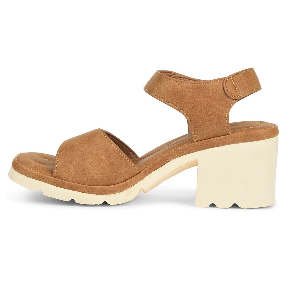 Healers Tan Casual Block Heel Sandal For Women ZQ-DM-17 By Liberty — photo 3