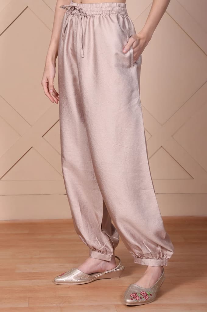 Mauve Solid Tapered Pant — photo 2