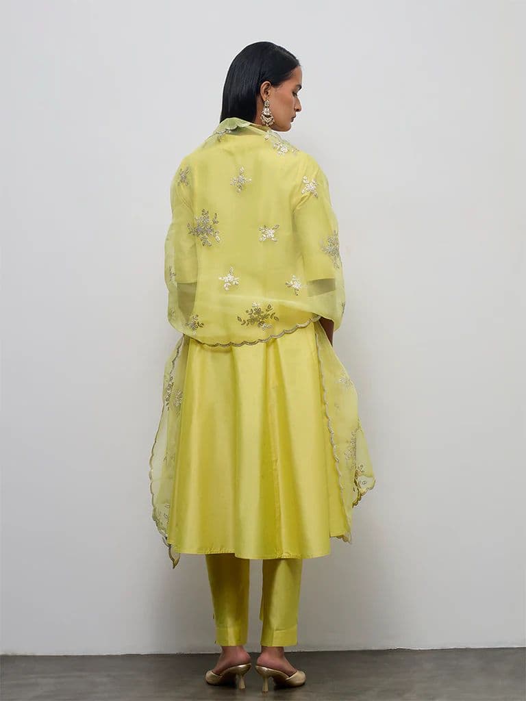 Vark Lime Anarkali Ethnic Set — photo 4