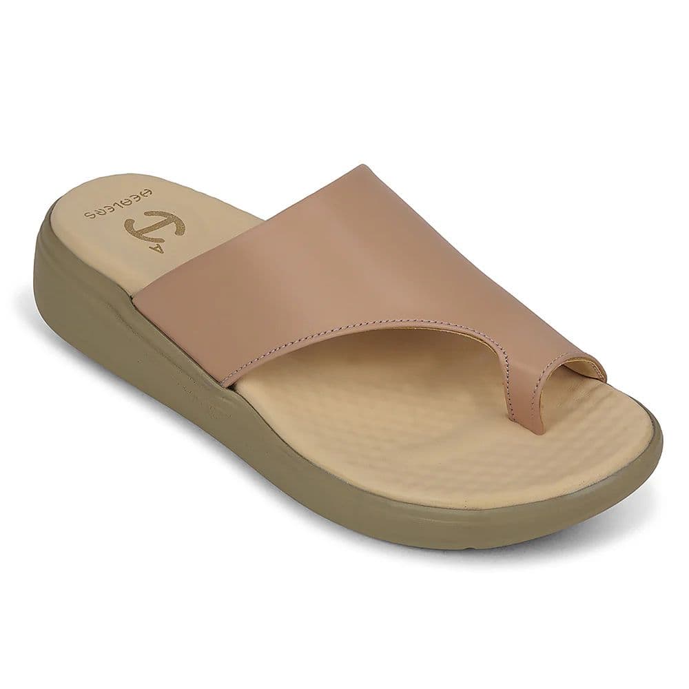 Healers Beige Casual Toe Ring Slipper For Women ZUBIE-3E By Liberty — 3/36 / Beige