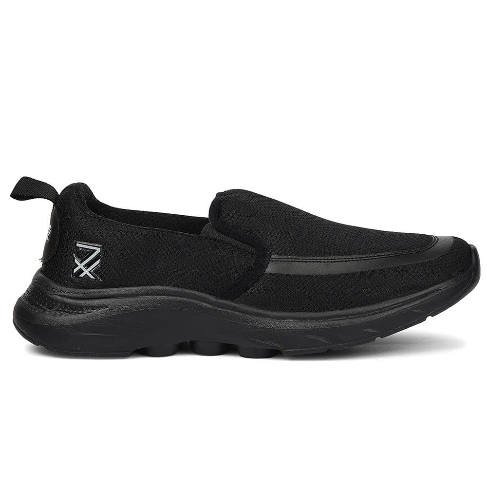 Leap7x Black Sports Non Lacing Walking Shoes For Men VENIS-1D By Liberty — photo 2