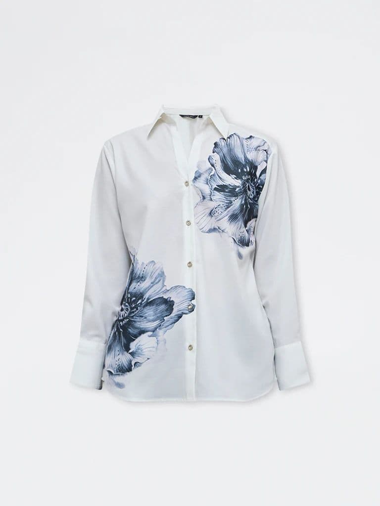Wardrobe White Floral Design Shirt — photo 5