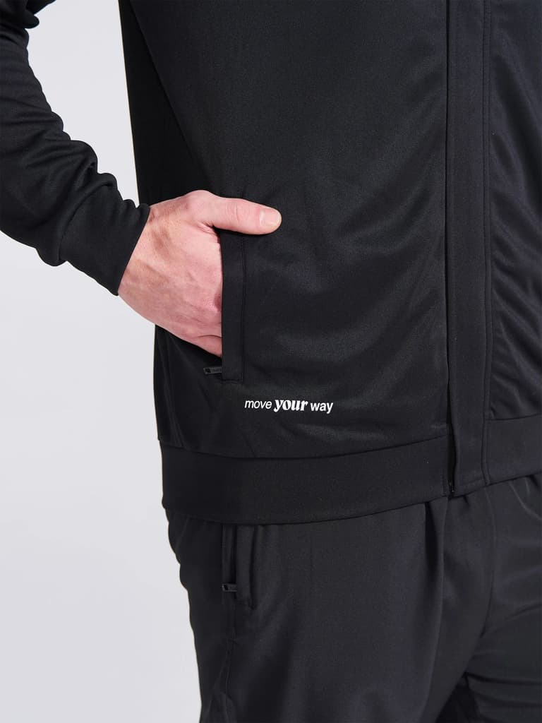 Men's Black Solid Stand Collar Jacket — photo 3