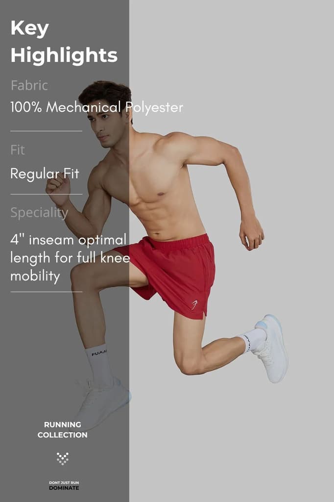 Pulse 4" Running Shorts Red — photo 7
