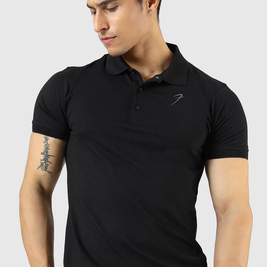 Aura Polo T-shirt Black
