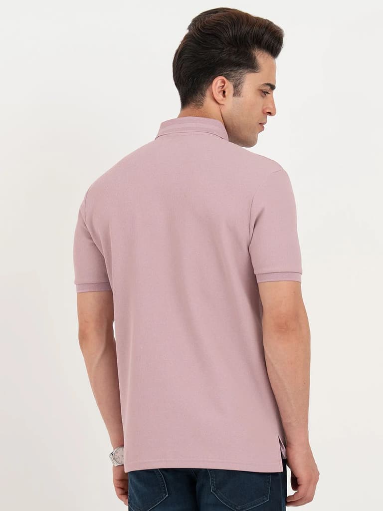 Polo T Shirts for Men in Light Mauve | Classic Polo T Shirts — photo 3