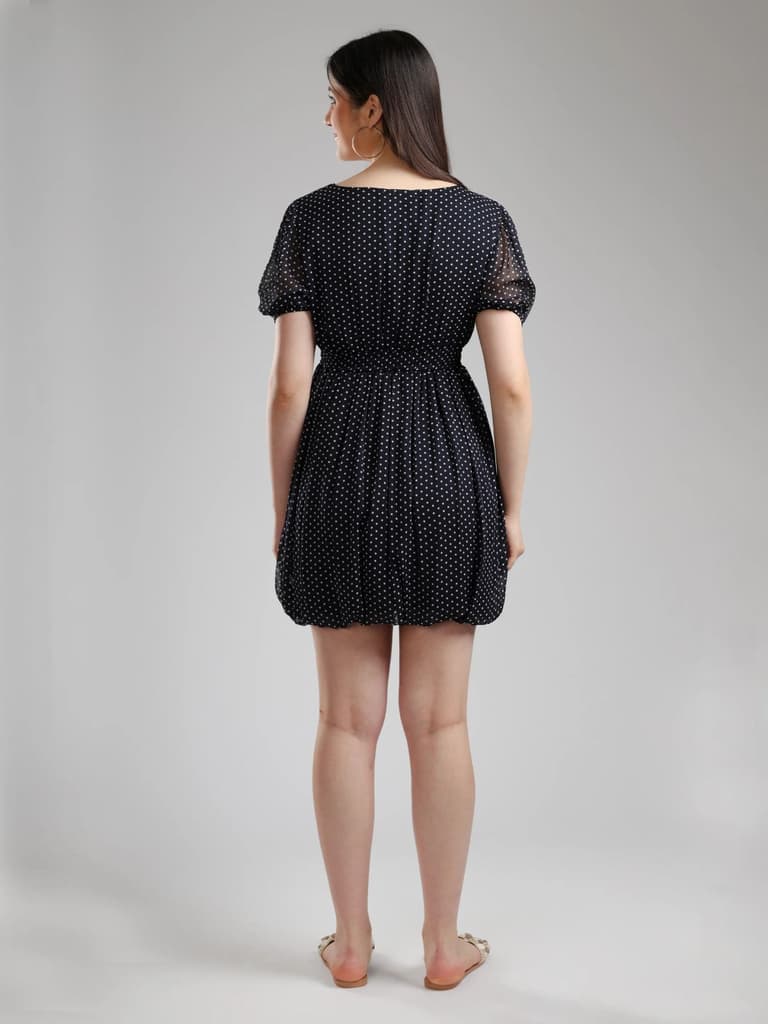 Selis Polka Chiffon Dress — photo 6