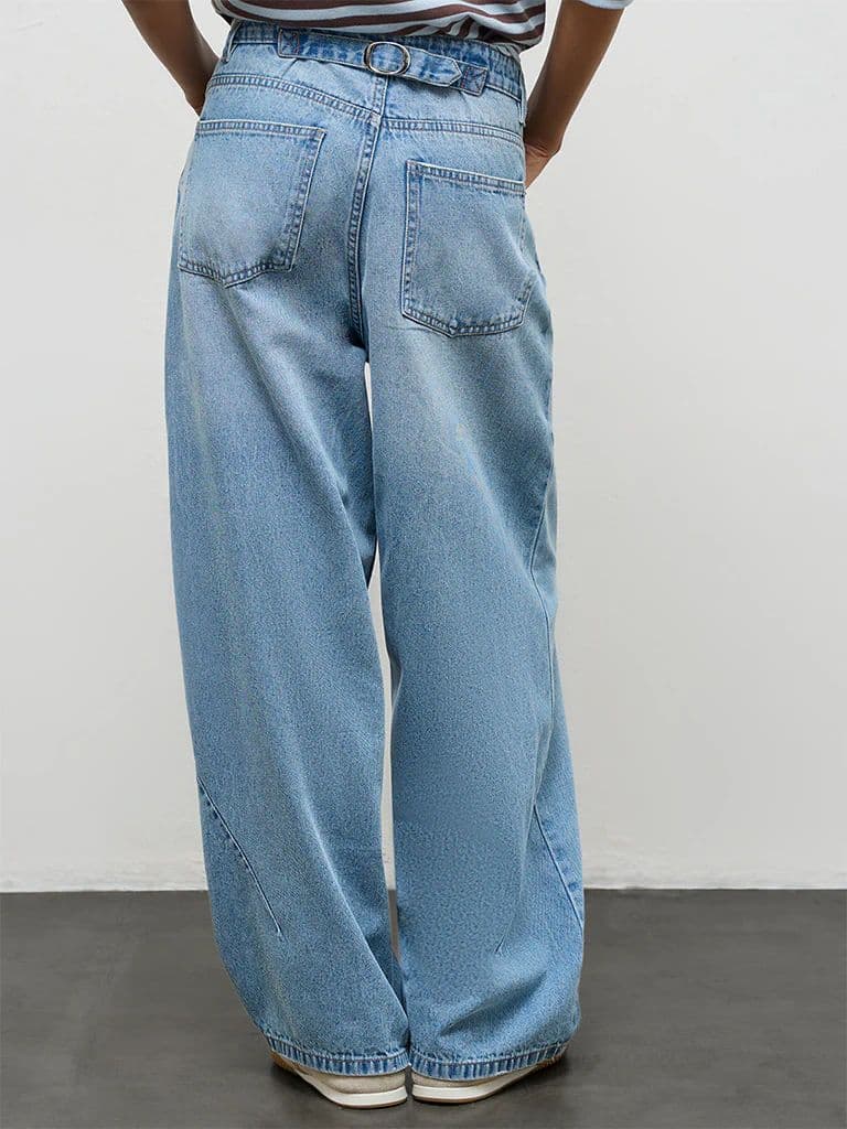 Nuon Light Blue Washed High-Rise Jeans — photo 4