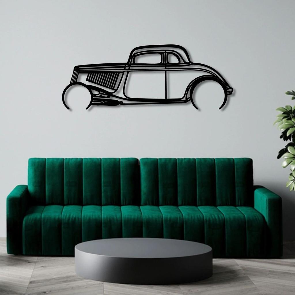 1934 FORD HIGHBOY HOT ROD METAL WALL ART