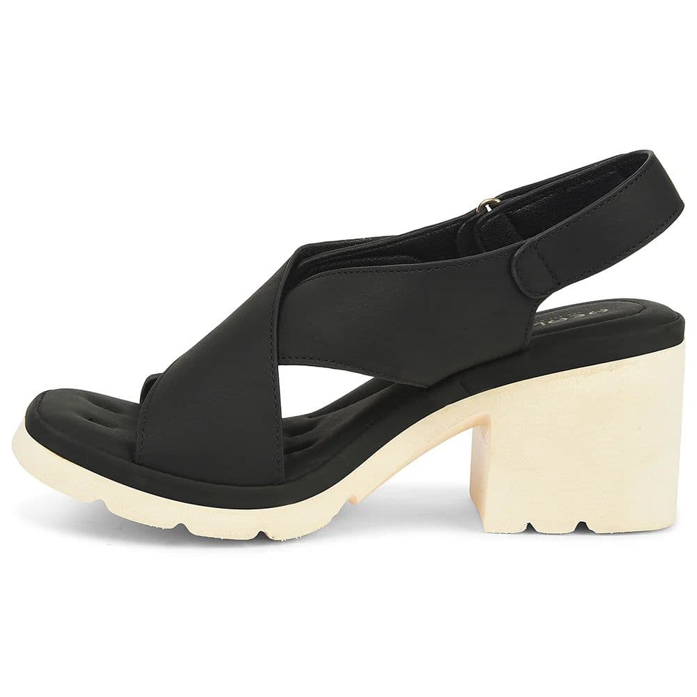 Healers Black Casual Block Heel Sandal For Women ZQ-DM-16 By Liberty — photo 3