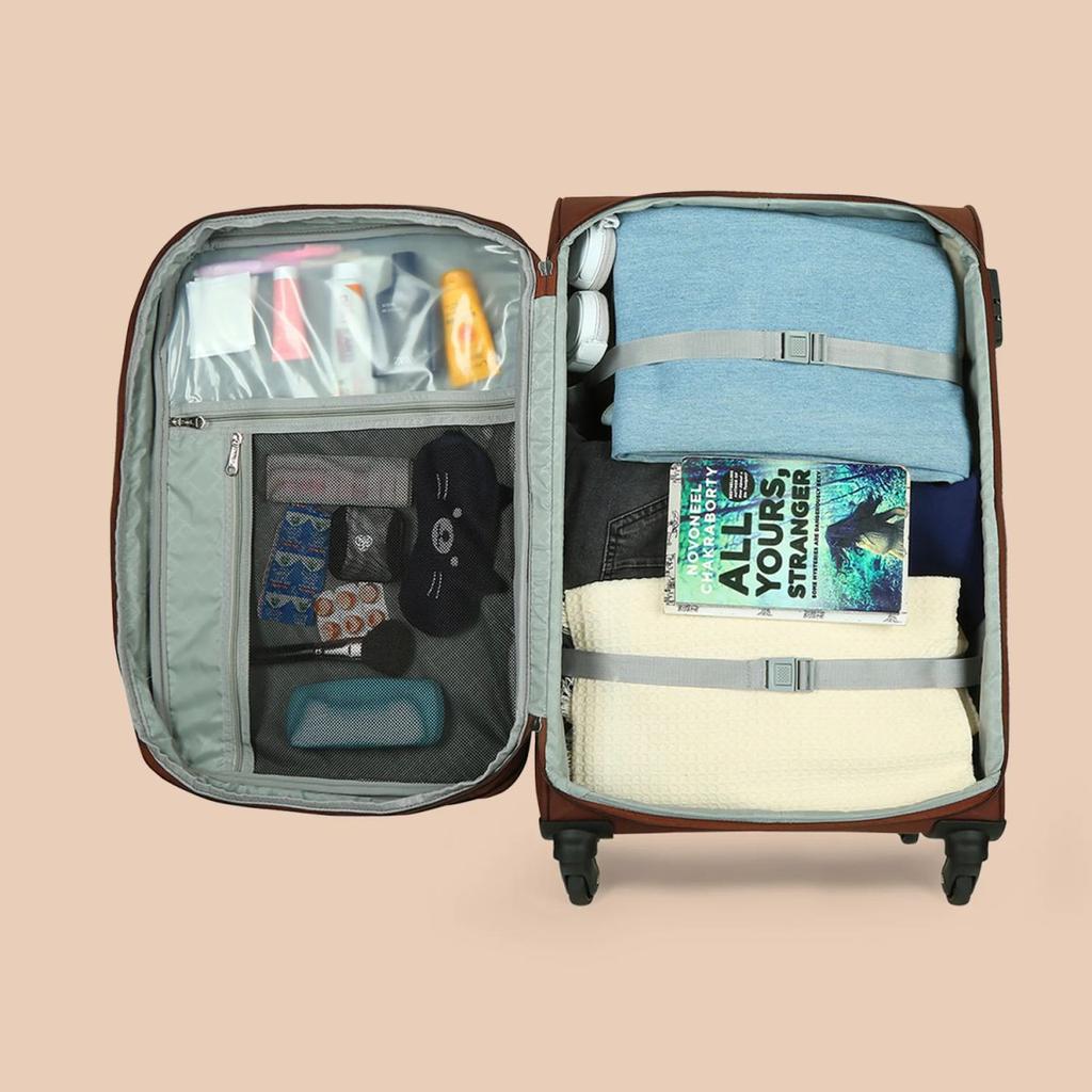 Qutub Stripes Avasa Trolley Bag Combo (Cabin & Large)